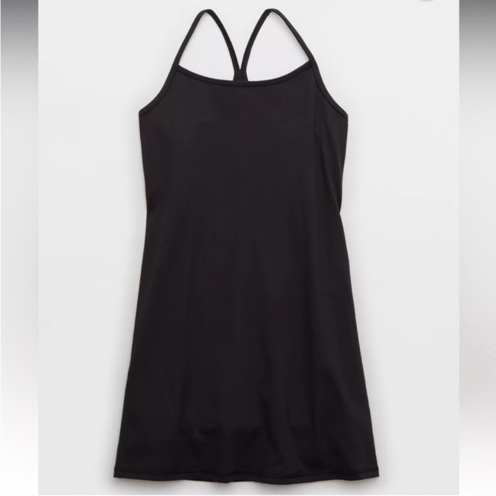 Aerie Offline Hugger Dress Black Athletic - Picture 2 of 7